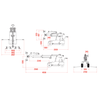 Oscar 800 Offroad Glazing Robot – Dimensions Oscar 800 Offroad Glazing Robot – Dimensions