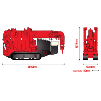 URW-295-3 Mini Spider Crane Elevation URW-295-3 Mini Spider Crane Elevation