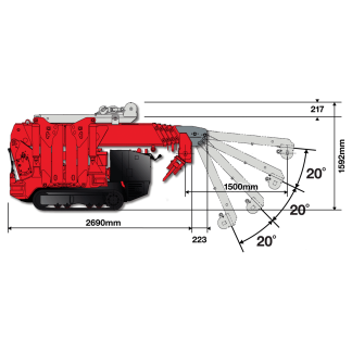 URW-295-3 Mini Spider Crane – URW295CE FlyJib & Searcher Hook URW-295-3 Mini Spider Crane – URW295CE FlyJib & Searcher Hook