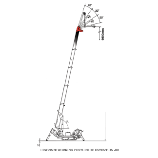 URW-295-3 Mini Spider Crane – Working Posture of Extension Jib URW-295-3 Mini Spider Crane – Working Posture of Extension Jib