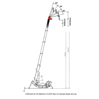URW-295-3 Mini Spider Crane – Working Posture of Searcher Hook URW-295-3 Mini Spider Crane – Working Posture of Searcher Hook