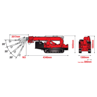 URW-376 Mini Spider Crane – Elevation Flat URW-376 Mini Spider Crane – Elevation Flat