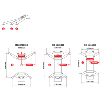 URW-376 Mini Spider Crane – Outrigger Positions URW-376 Mini Spider Crane – Outrigger Positions