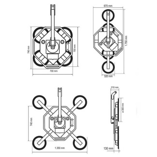 Suction Disc UPG 350-2: 350kg Dual Circuit Vacuum Lifter Dimensions Suction Disc UPG 350-2: 350kg Dual Circuit Vacuum Lifter Dimensions